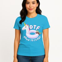 Funny Dtf River Tubing Down To Float Summer Float Trip Womens T-Shirt