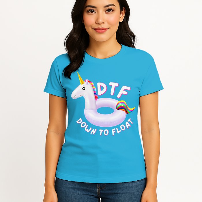 Funny Dtf River Tubing Down To Float Summer Float Trip Womens T-Shirt