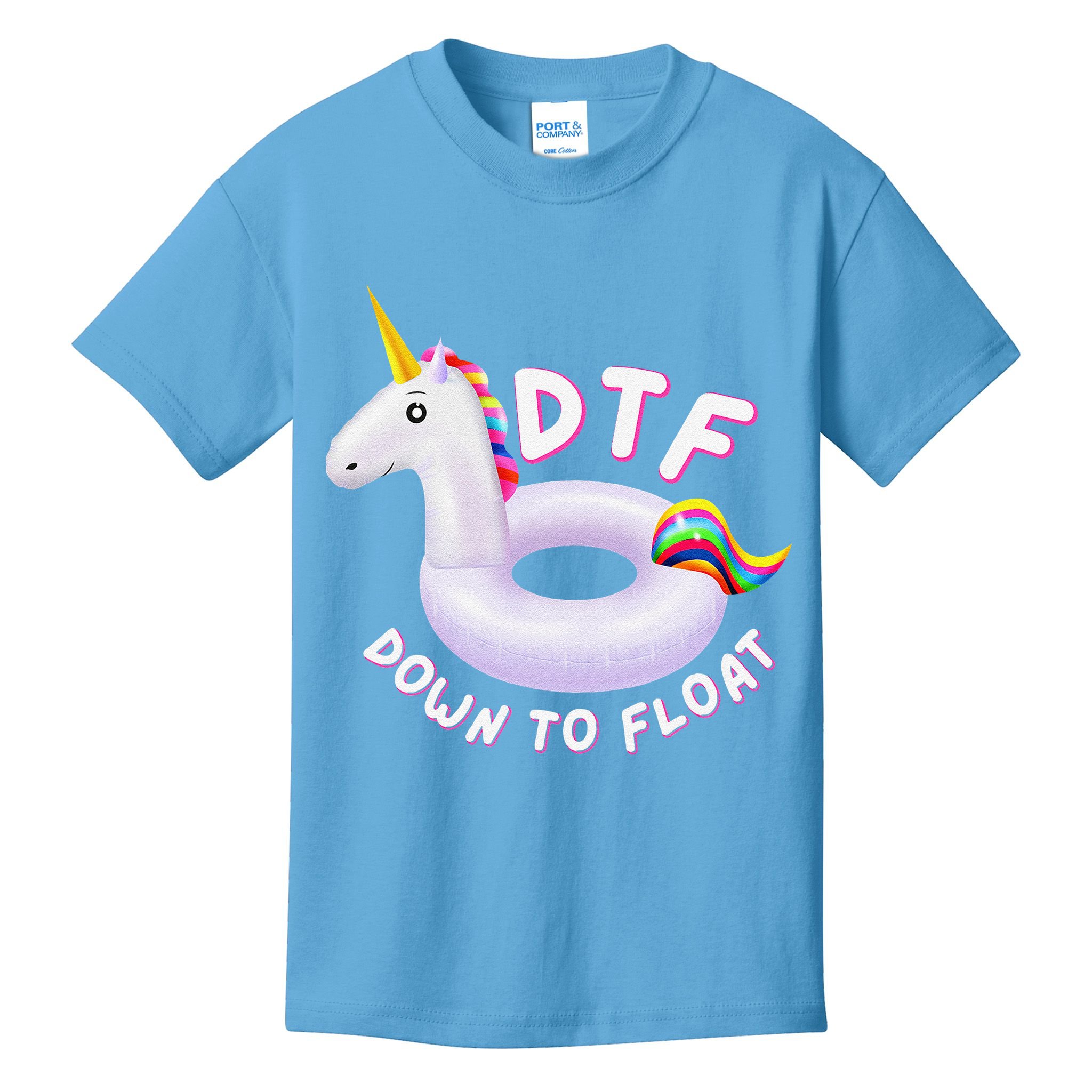 Funny Dtf River Tubing Down To Float Summer Float Trip Kids T-Shirt