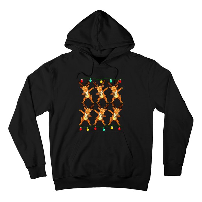 Festive Dabbing Reindeer with Xmas Lights Hoodie