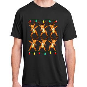 Festive Dabbing Reindeer with Xmas Lights Adult ChromaSoft Performance T-Shirt