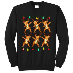 Festive Dabbing Reindeer with Xmas Lights Tall Sweatshirt