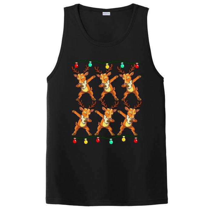 Festive Dabbing Reindeer with Xmas Lights PosiCharge Competitor Tank