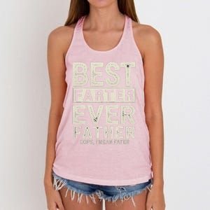 FatherS Day Retro Dad Best Farter Ever Oops I Mean Father Women's Knotted Racerback Tank