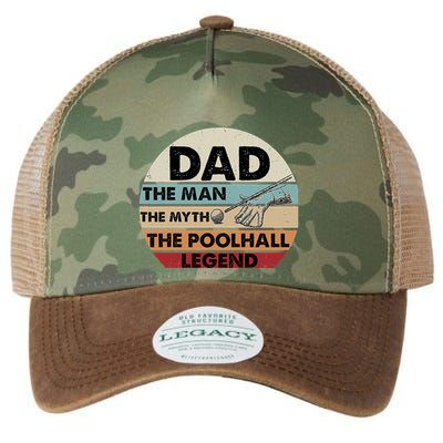 Father's Day Retro Billiard Player Dad, Billiards Pool Gift For Dad Legacy Tie Dye Trucker Hat