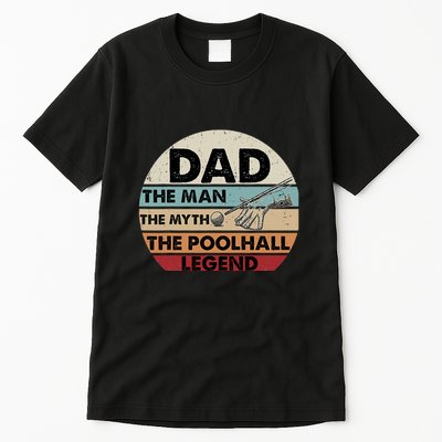 Father's Day Retro Billiard Player Dad, Billiards Pool Gift For Dad Tall T-Shirt