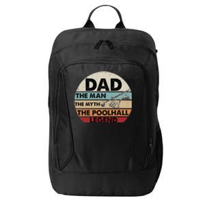 Father's Day Retro Billiard Player Dad, Billiards Pool Gift For Dad City Backpack