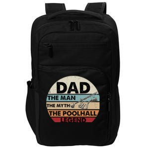 Father's Day Retro Billiard Player Dad, Billiards Pool Gift For Dad Impact Tech Backpack