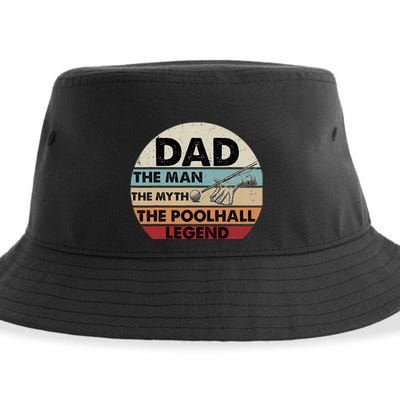 Father's Day Retro Billiard Player Dad, Billiards Pool Gift For Dad Sustainable Bucket Hat