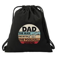 Father's Day Retro Billiard Player Dad, Billiards Pool Gift For Dad Drawstring Bag