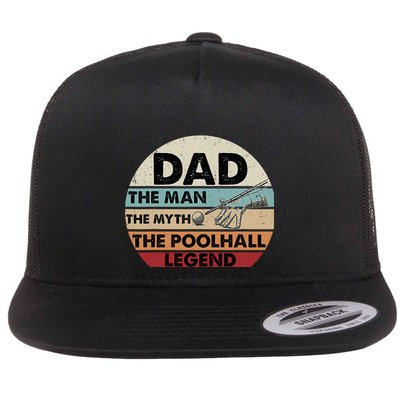 Father's Day Retro Billiard Player Dad, Billiards Pool Gift For Dad Flatbill Hat