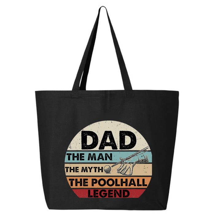 Father's Day Retro Billiard Player Dad, Billiards Pool Gift For Dad 25L Jumbo Tote