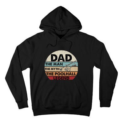 Father's Day Retro Billiard Player Dad, Billiards Pool Gift For Dad Tall Hoodie