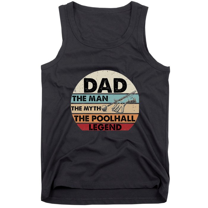 Father's Day Retro Billiard Player Dad, Billiards Pool Gift For Dad Tank Top
