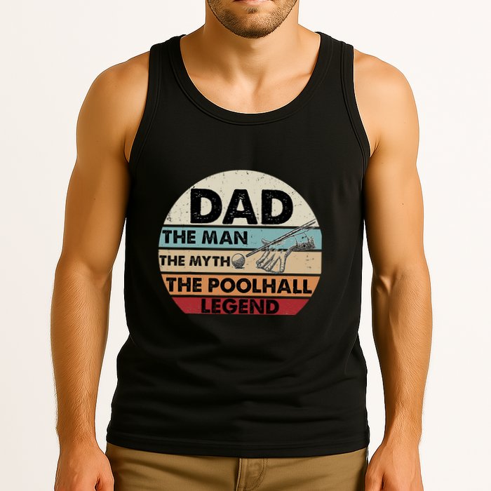 Father's Day Retro Billiard Player Dad, Billiards Pool Gift For Dad Tank Top