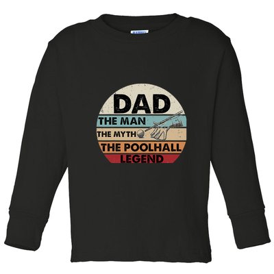 Father's Day Retro Billiard Player Dad, Billiards Pool Gift For Dad Toddler Long Sleeve Shirt