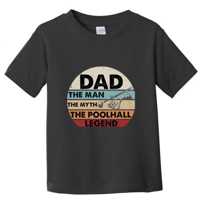 Father's Day Retro Billiard Player Dad, Billiards Pool Gift For Dad Toddler T-Shirt