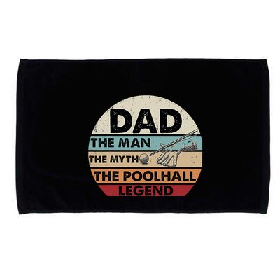 Father's Day Retro Billiard Player Dad, Billiards Pool Gift For Dad Microfiber Hand Towel