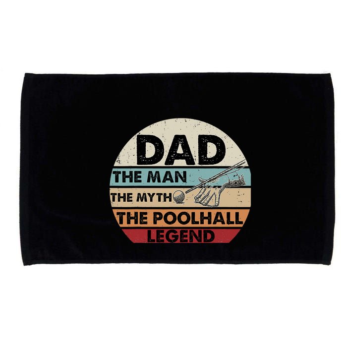 Father's Day Retro Billiard Player Dad, Billiards Pool Gift For Dad Microfiber Hand Towel