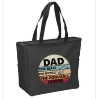 Father's Day Retro Billiard Player Dad, Billiards Pool Gift For Dad Zip Tote Bag