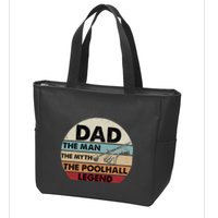 Father's Day Retro Billiard Player Dad, Billiards Pool Gift For Dad Zip Tote Bag