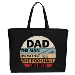 Father's Day Retro Billiard Player Dad, Billiards Pool Gift For Dad Cotton Canvas Jumbo Tote