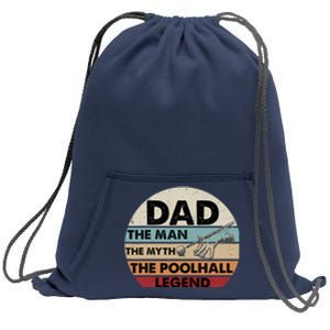 Father's Day Retro Billiard Player Dad, Billiards Pool Gift For Dad Sweatshirt Cinch Pack Bag