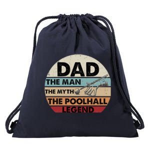 Father's Day Retro Billiard Player Dad, Billiards Pool Gift For Dad Drawstring Bag