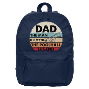 Father's Day Retro Billiard Player Dad, Billiards Pool Gift For Dad 16 in Basic Backpack