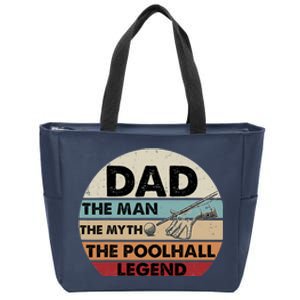 Father's Day Retro Billiard Player Dad, Billiards Pool Gift For Dad Zip Tote Bag