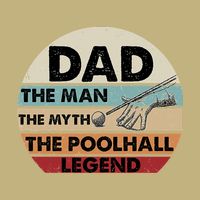 Father's Day Retro Billiard Player Dad, Billiards Pool Gift For Dad T-Shirt