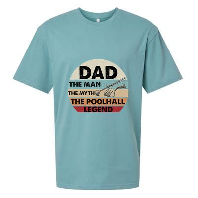 Father's Day Retro Billiard Player Dad, Billiards Pool Gift For Dad Sueded Cloud Jersey T-Shirt