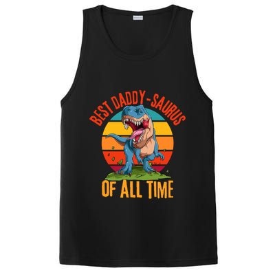 Funny Daddysaurus Rex Dad Fathers Day Dinosaur Daddy Meaningful Gift PosiCharge Competitor Tank
