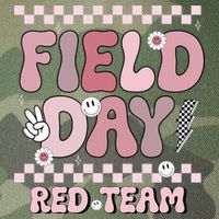 Field Day Red Team Groovy Smile Face Checkered Students Legacy Tie Dye Trucker Hat