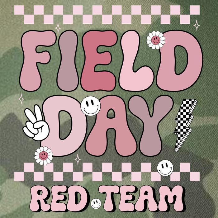 Field Day Red Team Groovy Smile Face Checkered Students Legacy Tie Dye Trucker Hat