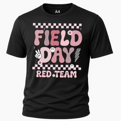 Field Day Red Team Groovy Smile Face Checkered Students Performance Shirt