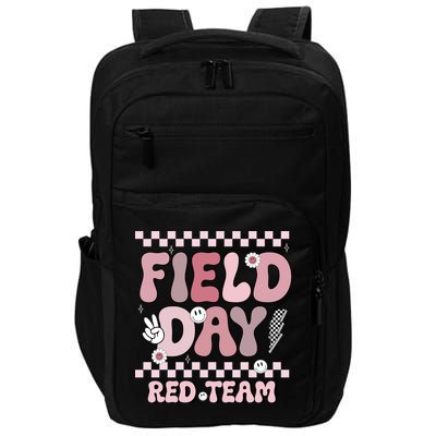 Field Day Red Team Groovy Smile Face Checkered Students Impact Tech Backpack