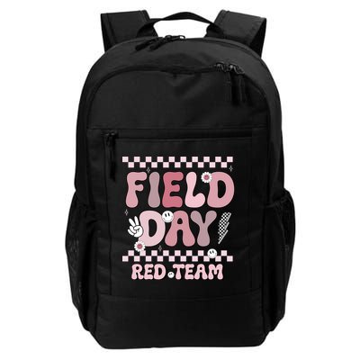 Field Day Red Team Groovy Smile Face Checkered Students Backpack