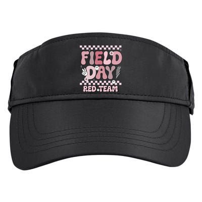 Field Day Red Team Groovy Smile Face Checkered Students Adult Drive Performance Visor