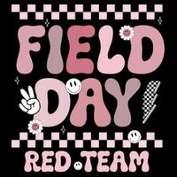 Field Day Red Team Groovy Smile Face Checkered Students Bucket Hat