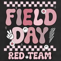 Field Day Red Team Groovy Smile Face Checkered Students 11oz C Handle Ceramic Mug