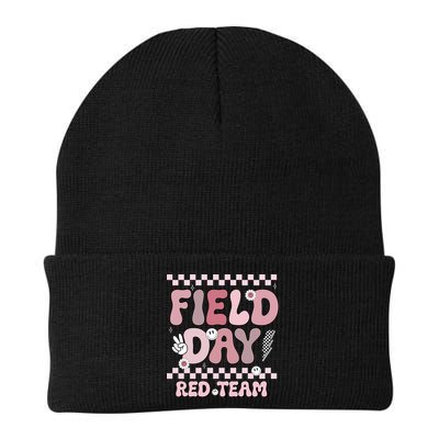 Field Day Red Team Groovy Smile Face Checkered Students Beanie