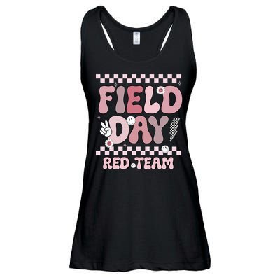 Field Day Red Team Groovy Smile Face Checkered Students Ladies Essential Flowy Tank