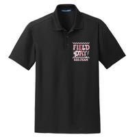 Field Day Red Team Groovy Smile Face Checkered Students Dry Zone Grid Polo