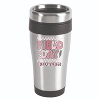 Field Day Red Team Groovy Smile Face Checkered Students 16oz Travel Tumbler