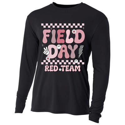 Field Day Red Team Groovy Smile Face Checkered Students Cooling Performance Long Sleeve Crew