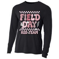 Field Day Red Team Groovy Smile Face Checkered Students Cooling Performance Long Sleeve Crew