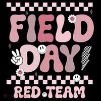 Field Day Red Team Groovy Smile Face Checkered Students Sustainable Knit Beanie
