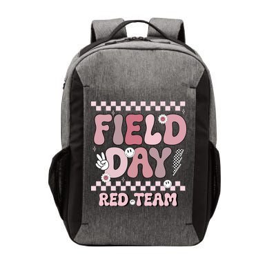 Field Day Red Team Groovy Smile Face Checkered Students Vector Backpack
