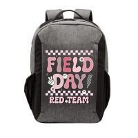 Field Day Red Team Groovy Smile Face Checkered Students Vector Backpack